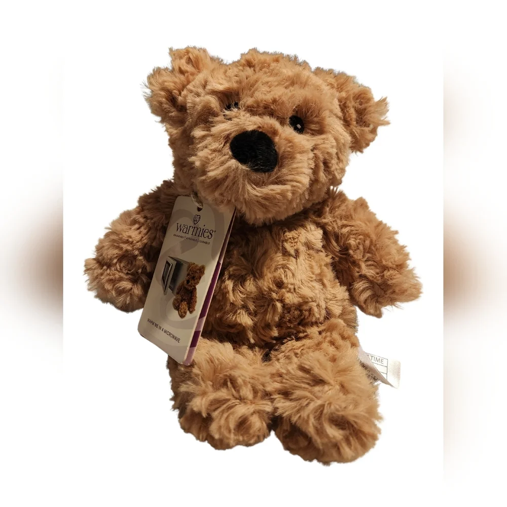 Warmies Brown Curly Bear Junior - Picture 10 of 14